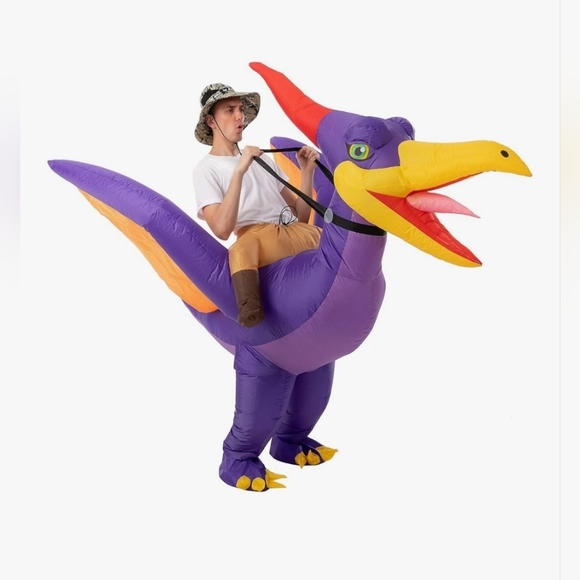 Spooktacular Creations Inflatable Dragon Costume, Purple Riding a Pteranodon - Picture 6 of 7